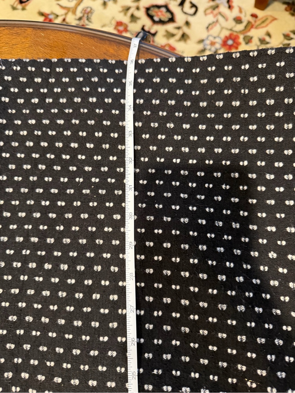 Black Patterned Women's Coat Lightweight - Classic Button Front - Picture 8 of 8